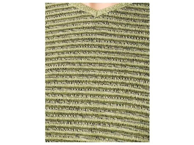 Top de algodón verde Yves Saint Laurent 