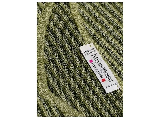 Top de algodón verde Yves Saint Laurent 