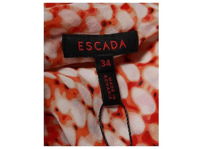 Top de seda multicolor con lazo en los hombros Escada 