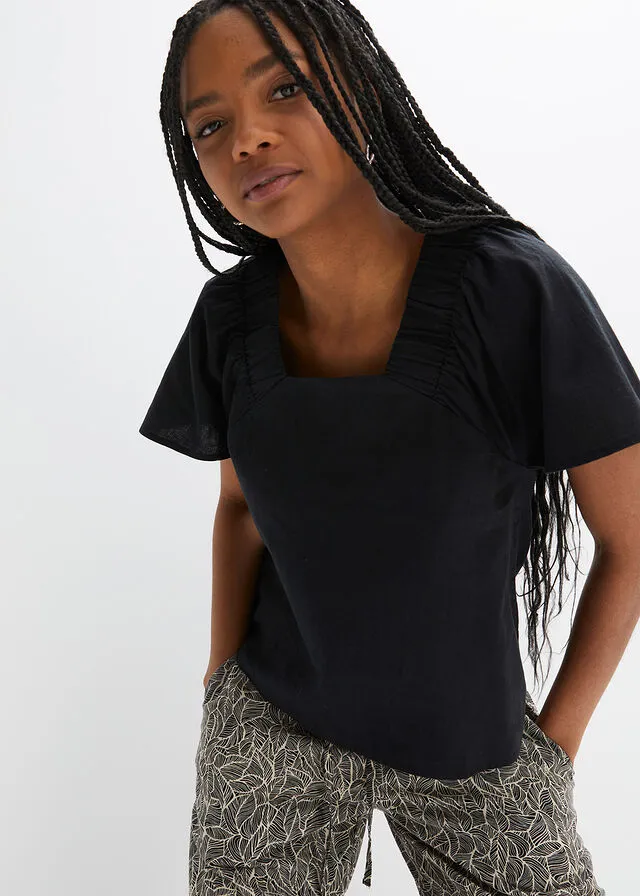 Túnica de lino Negro