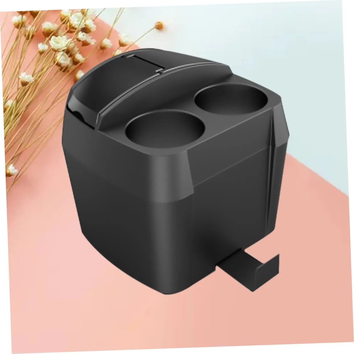 ULTECHNOVO Cubo De Basura Para Coche Cubo De Basura Automático Caja De Almacenamiento Para Reposabrazos Portavasos Color Negro P
