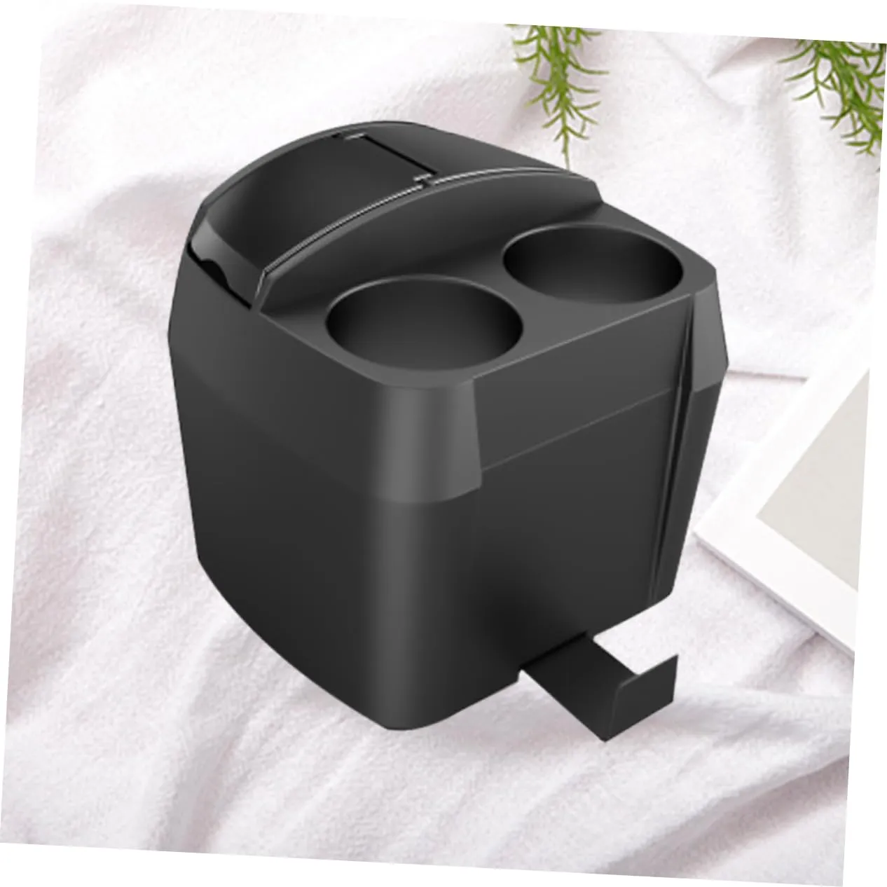 ULTECHNOVO Cubo De Basura Para Coche Cubo De Basura Automático Caja De Almacenamiento Para Reposabrazos Portavasos Color Negro P
