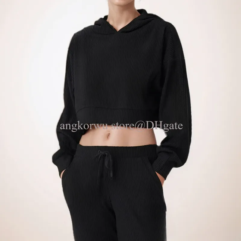 Un diseño de yoga de yoga sudadera con capucha de 2 piezas+pantalones de chándal con encapuchas holgadas de sudadera con capucha