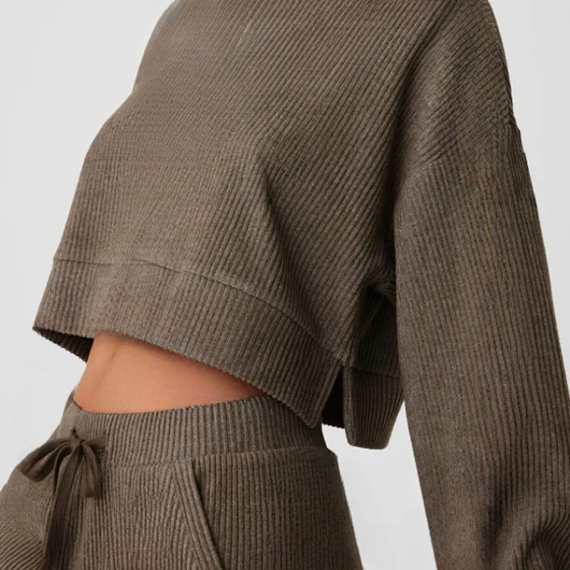 Un diseño de yoga de yoga sudadera con capucha de 2 piezas+pantalones de chándal con encapuchas holgadas de sudadera con capucha