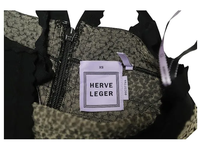 Vestido ajustado y con vuelo de Herve Leger en rayón multicolor Impresión de pitón 