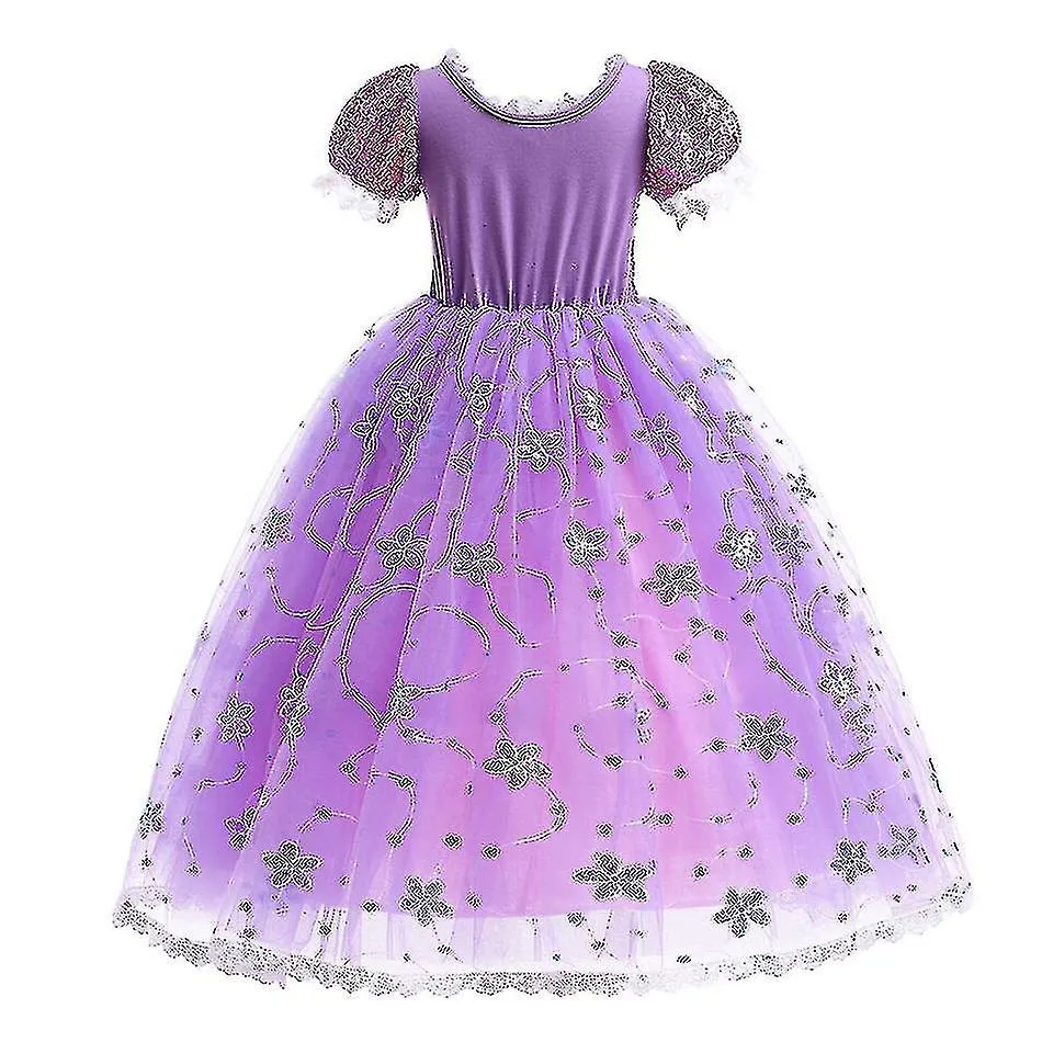 Vestido de princesa Rapunzel para niñas Elegantes vestidos morados Disfraces de carnaval Disfraces de carnaval Kid Prom Vestidos