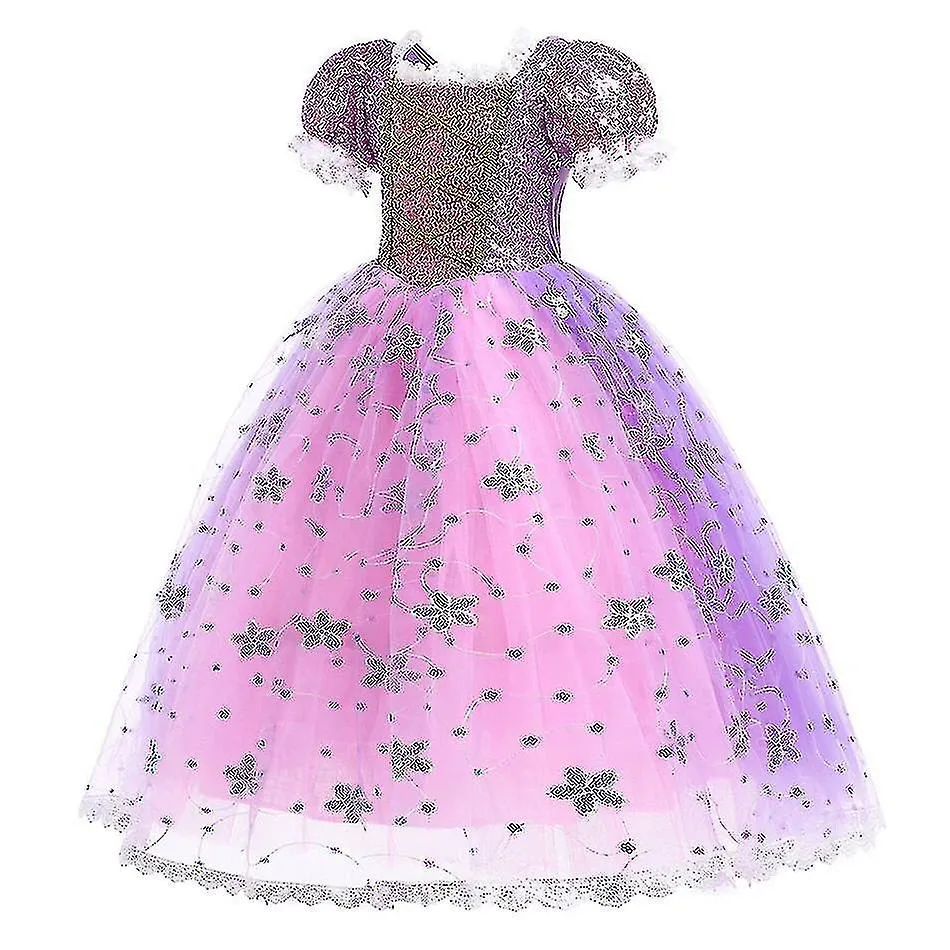 Vestido de princesa Rapunzel para niñas Elegantes vestidos morados Disfraces de carnaval Disfraces de carnaval Kid Prom Vestidos