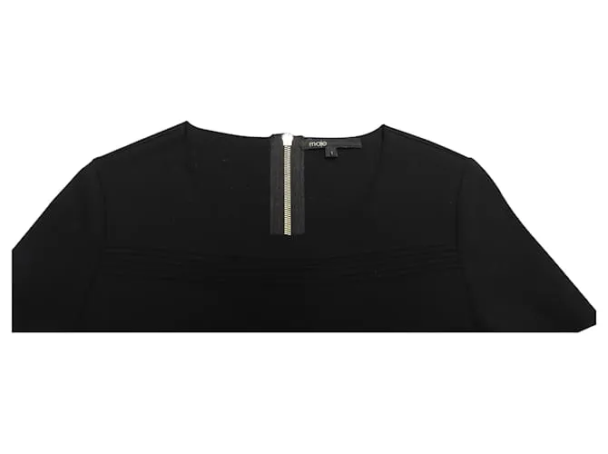 VESTIDO MAJE VESTIDO ENCAJE Y VUELO Negro 
