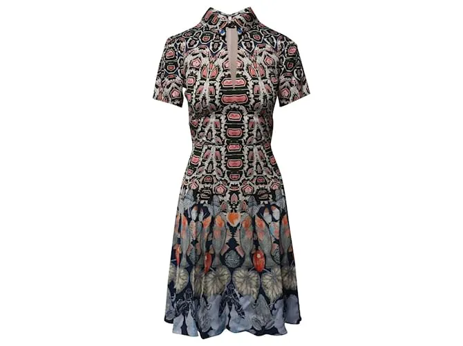 Vestido midi entallado y con vuelo estampado en poliéster multicolor de Temperley London 