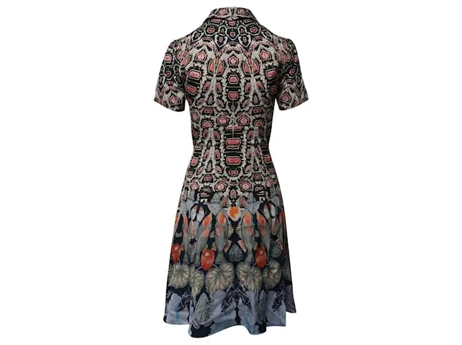 Vestido midi entallado y con vuelo estampado en poliéster multicolor de Temperley London 