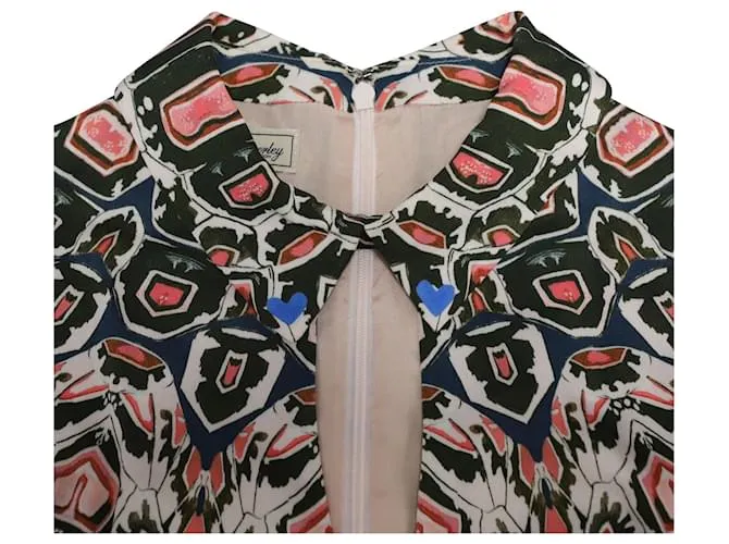 Vestido midi entallado y con vuelo estampado en poliéster multicolor de Temperley London 