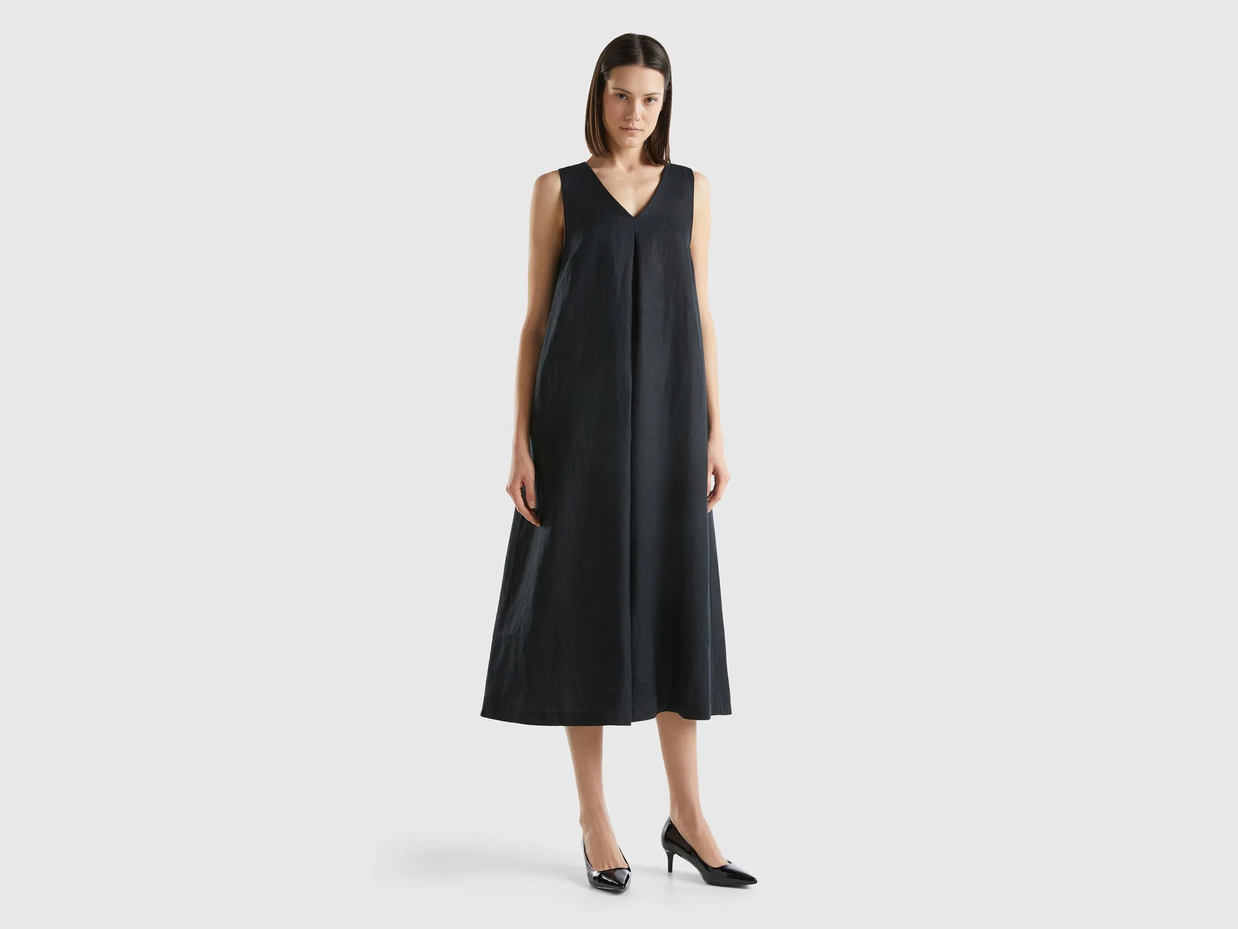 Vestido sin mangas de lino puro
