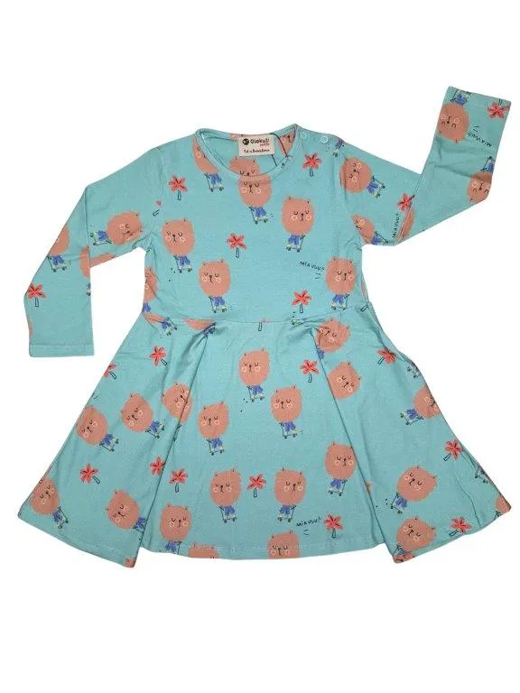 VESTIDO VUELO MENTA  GATOS