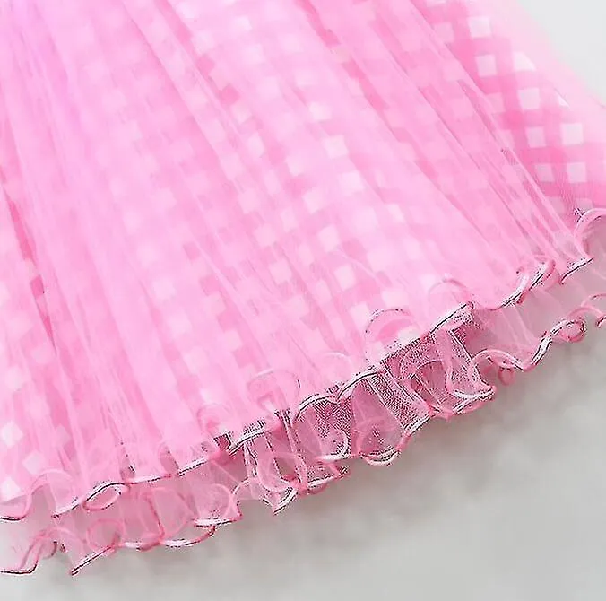 Vestidos de falda de malla rosa para niños con accesorios gratuitos