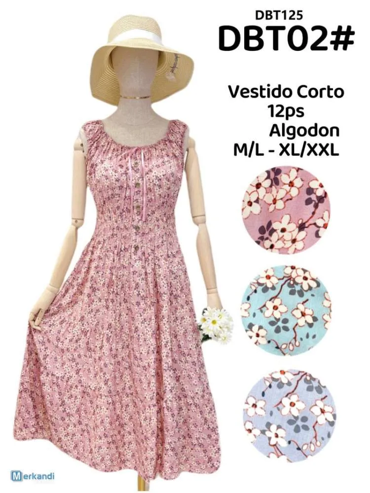 Vestidos Mujer Ref. DBT 02 Tallas M/L, XL/XXL.Colores Variados.