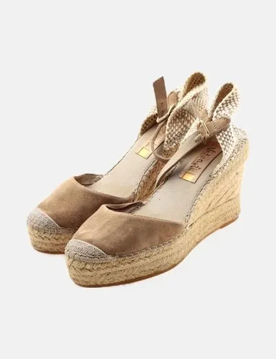 Vidarreta Alpargata tacón beige combinada