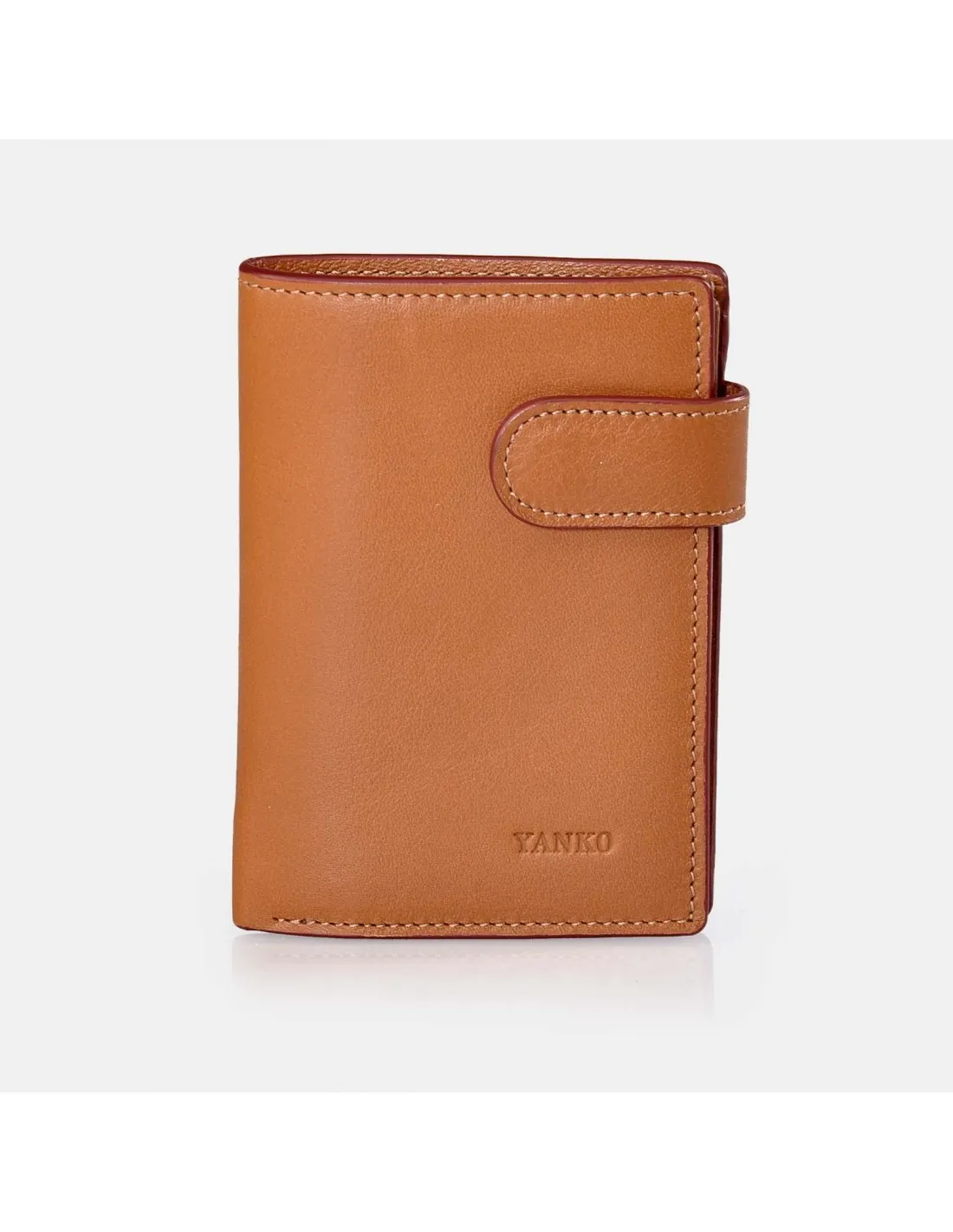 YANKO Cartera de piel colores con cierre y monedero para hombre