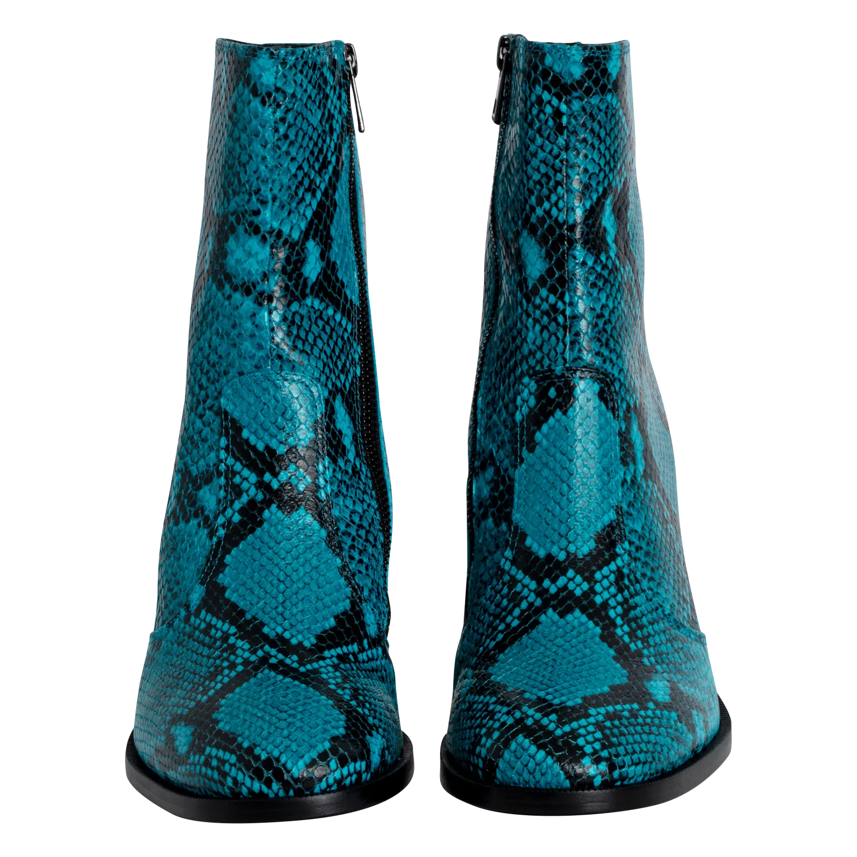 ZADIG&VOLTAIRE PREISER  BOTINES DE CUERO CON EFECTO DE PITóN EN AZUL