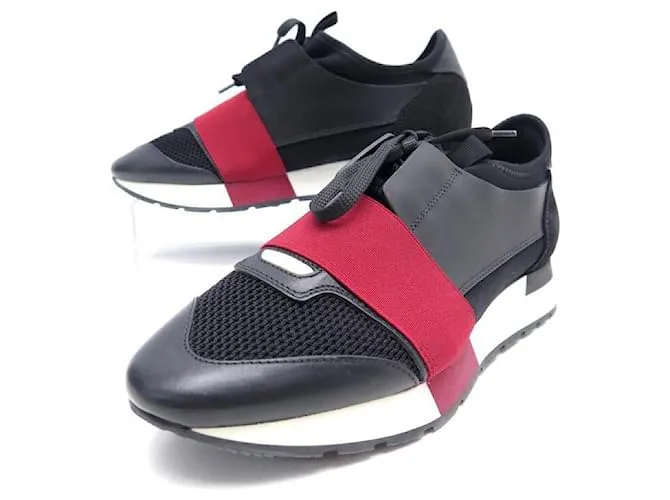 Zapatillas Balenciaga Race Runners 38 Zapatos de cuero negro 