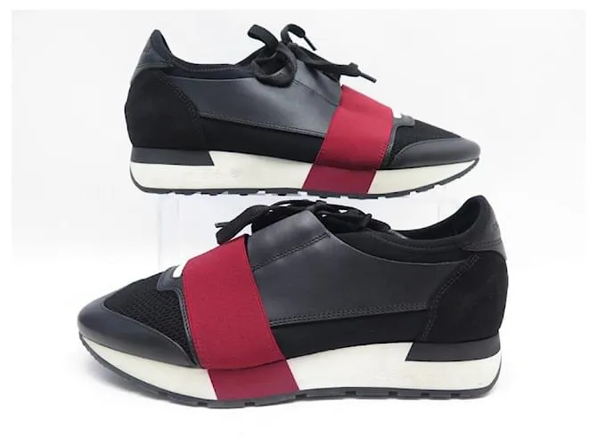 Zapatillas Balenciaga Race Runners 38 Zapatos de cuero negro 