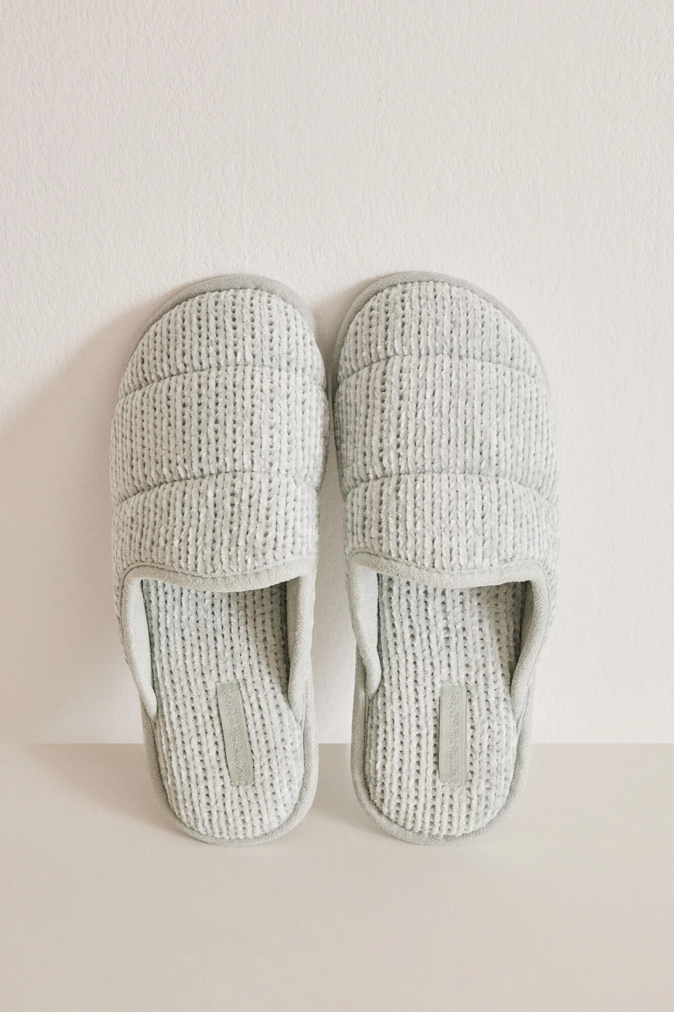 Zapatillas casa chenilla verde