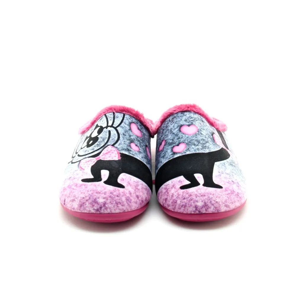 Zapatillas casa niña Fucsia Gatito