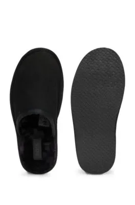 Zapatillas de casa de ante sintético con suela de goma