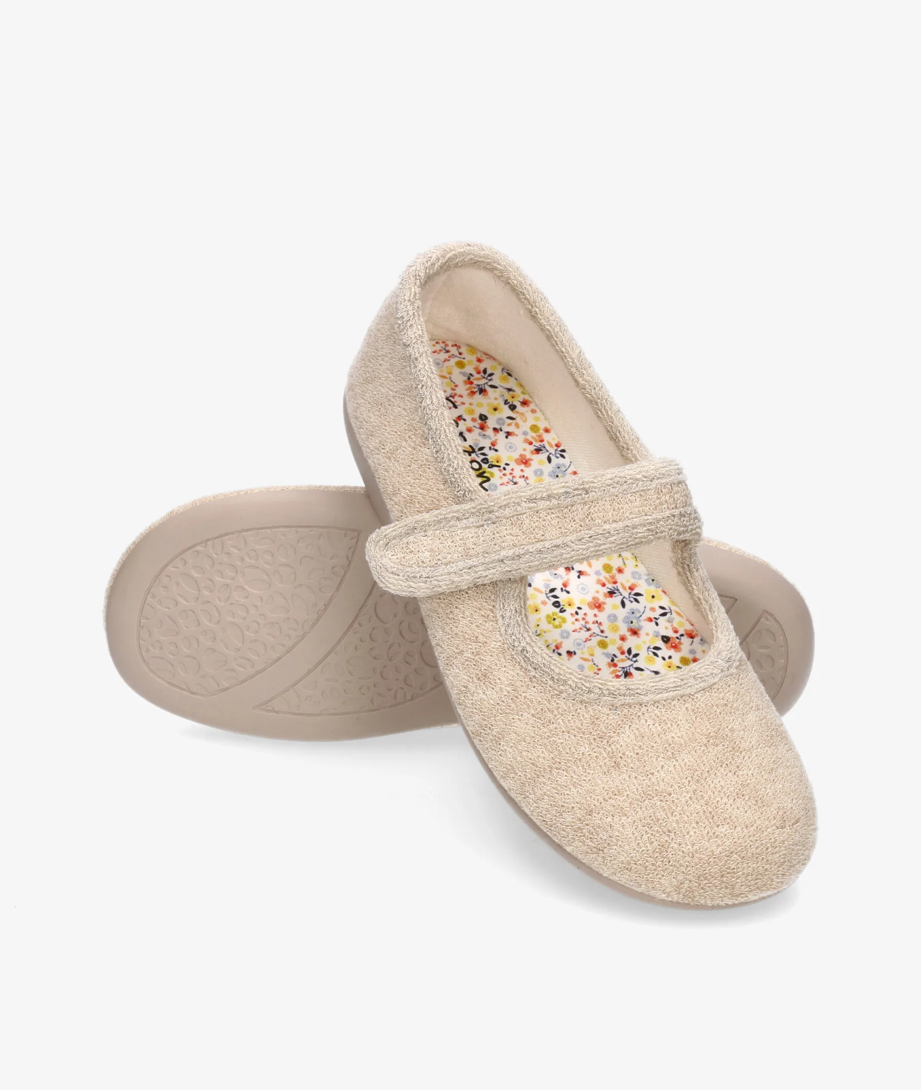 Zapatillas de casa  en color beige para mujer