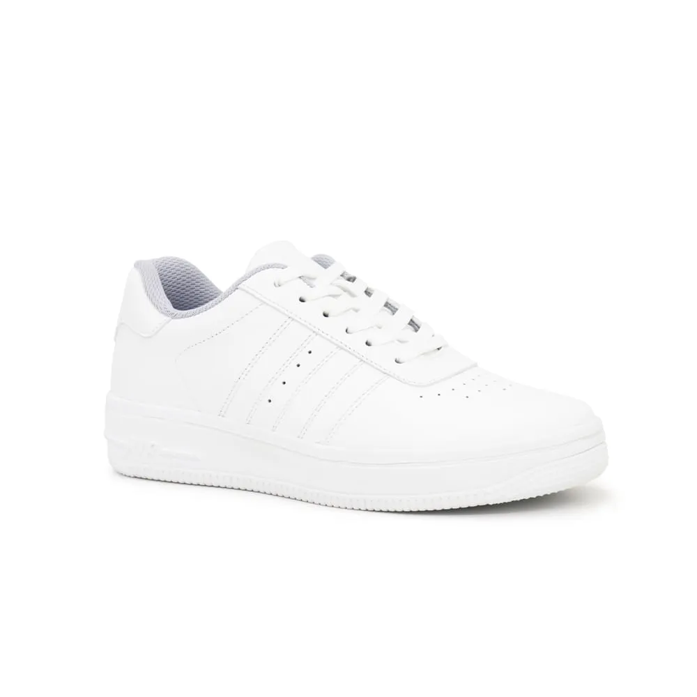 ZAPATILLAS ESCOLARES DE CUERO PARA HOMBRE KAIDA JA24741 BLANCO