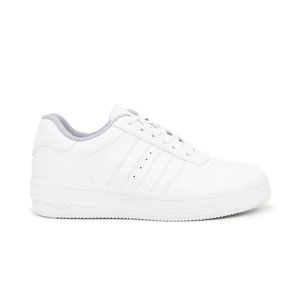 ZAPATILLAS ESCOLARES DE CUERO PARA HOMBRE KAIDA JA24741 BLANCO