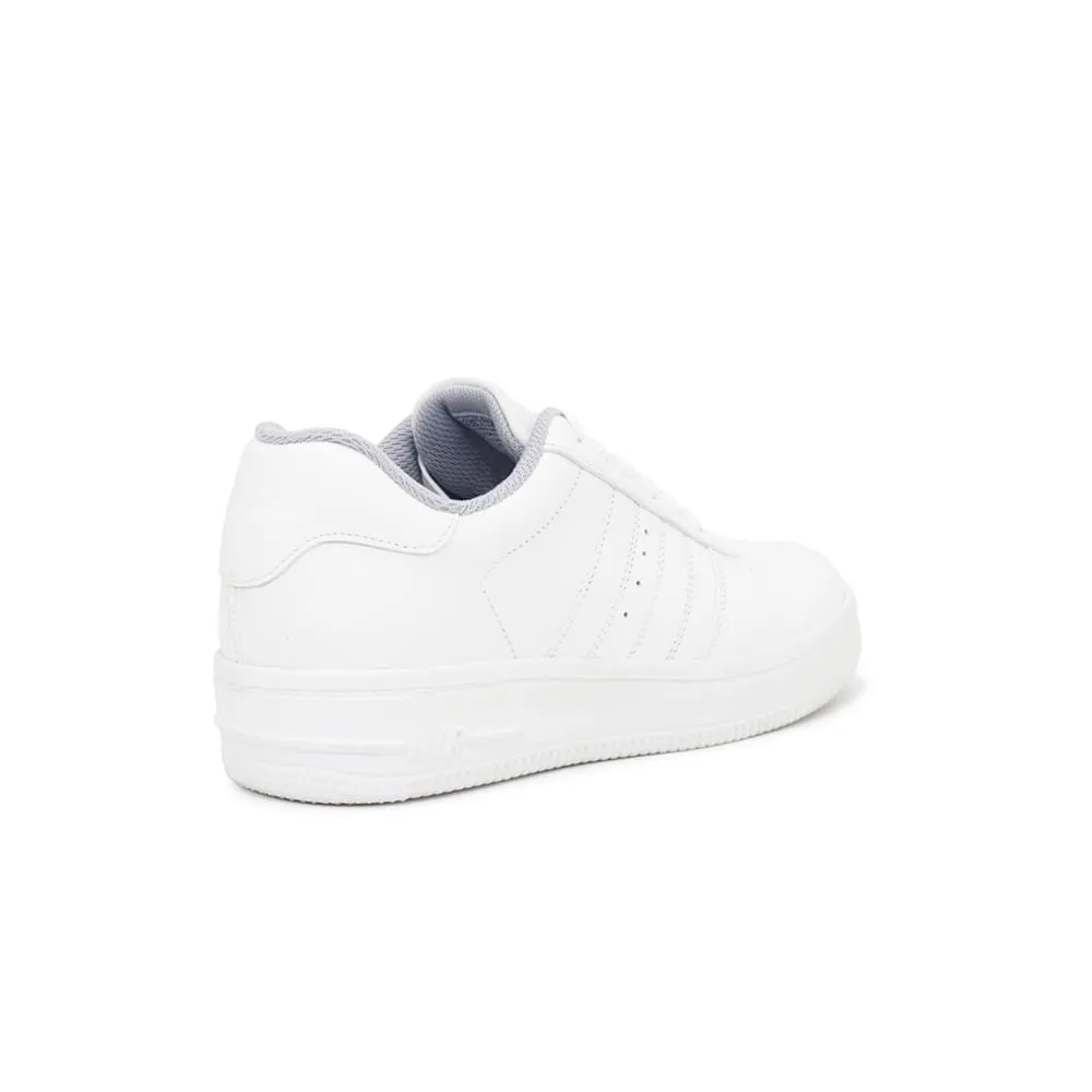 ZAPATILLAS ESCOLARES DE CUERO PARA HOMBRE KAIDA JA24741 BLANCO