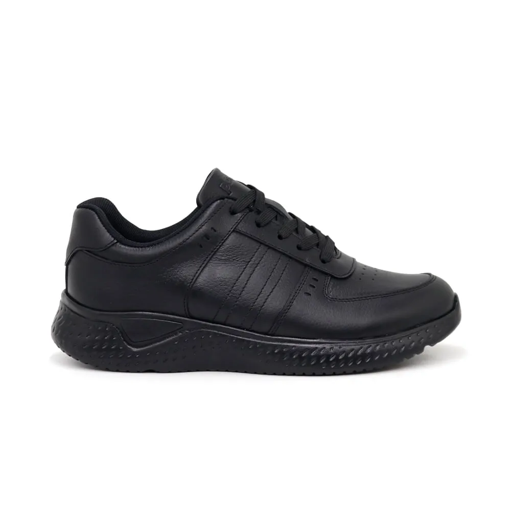 ZAPATILLAS ESCOLARES DE CUERO PARA HOMBRE KAIDA JA24CG800 NEGRO