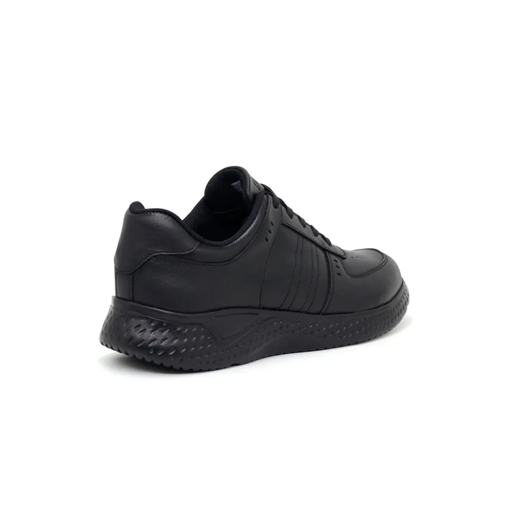 ZAPATILLAS ESCOLARES DE CUERO PARA HOMBRE KAIDA JA24CG800 NEGRO