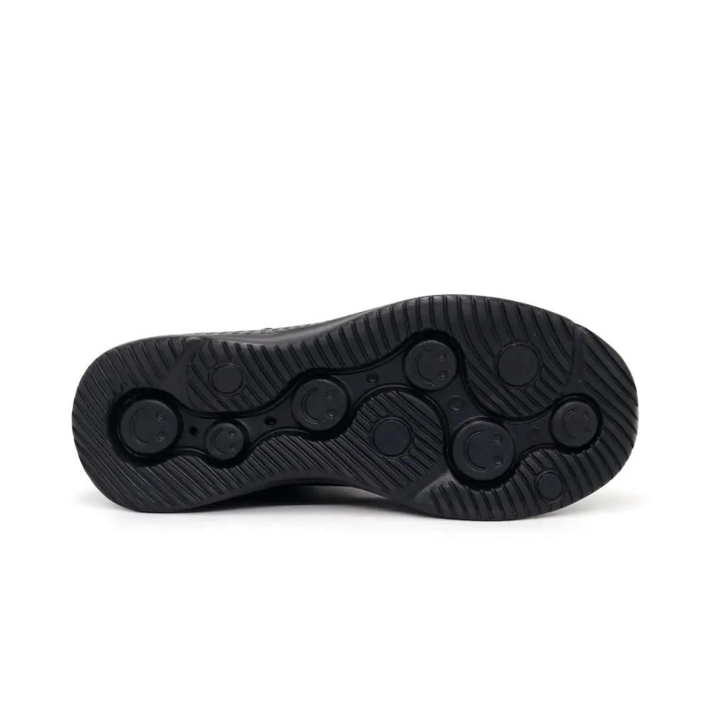 ZAPATILLAS ESCOLARES DE CUERO PARA HOMBRE KAIDA JA24CG800 NEGRO