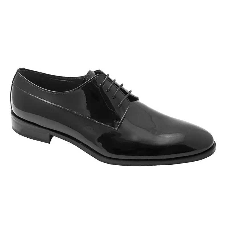 Zapato Vestir Hombre Piel Charol Negro. Fenatti
