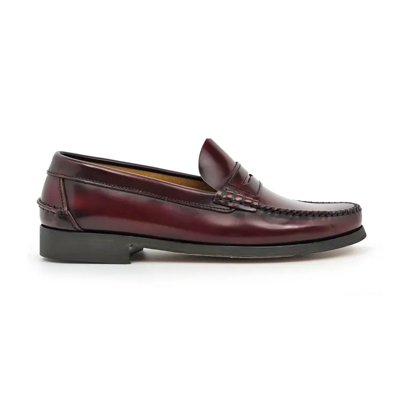 Zapatos Castellanos Hombre Piel Florentic Antifaz Suela Cuero 701 Burdeos, de Manuel Medrano