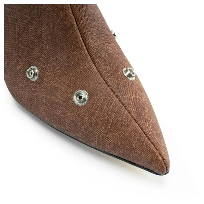 Zapatos casuales para mujeres botas altas botas de punta puntiaguda de tacón de tacón de tacón desmontable panel de desaprobació