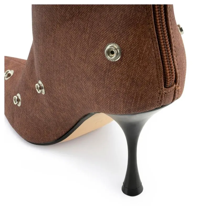 Zapatos casuales para mujeres botas altas botas de punta puntiaguda de tacón de tacón de tacón desmontable panel de desaprobació