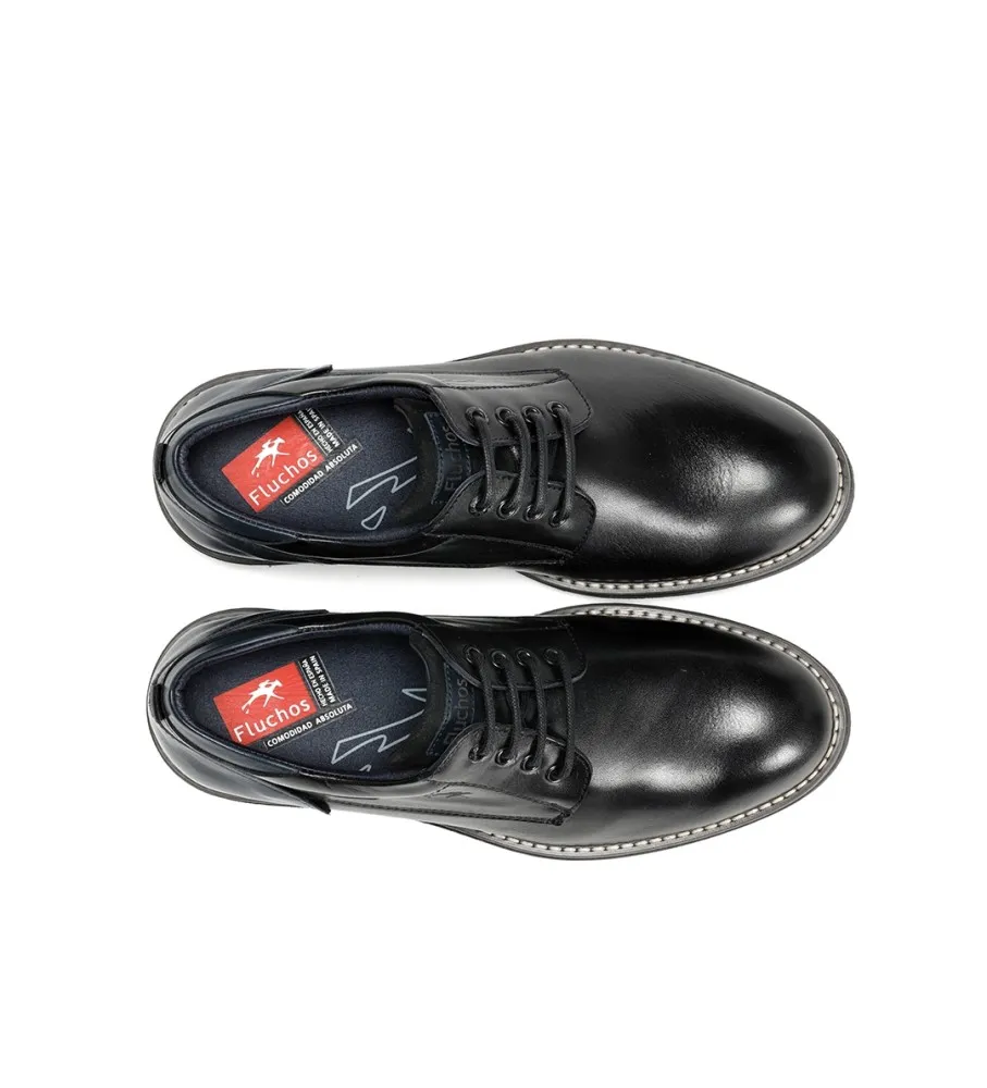 Zapatos de piel F1340 Negro