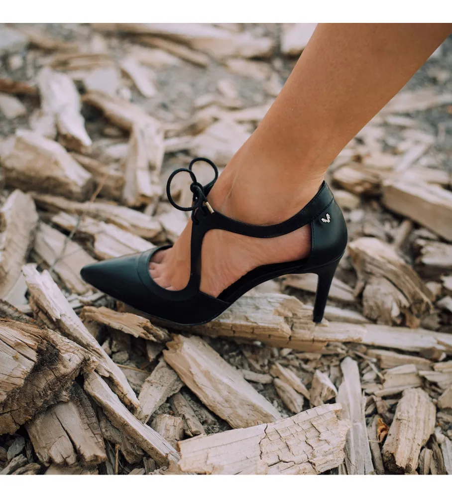 ZAPATOS DE PIEL THELMA NEGRO ALTURA TACóN 8,5CM