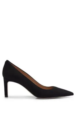Zapatos de tacón de ante con puntera afilada y tachuela de la marca