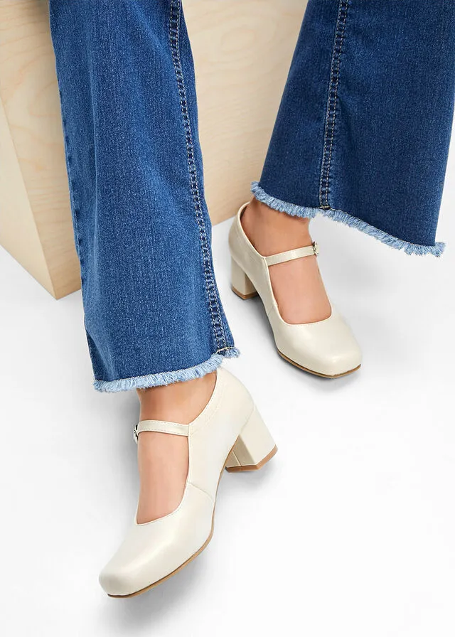 Zapatos de tacón Crema