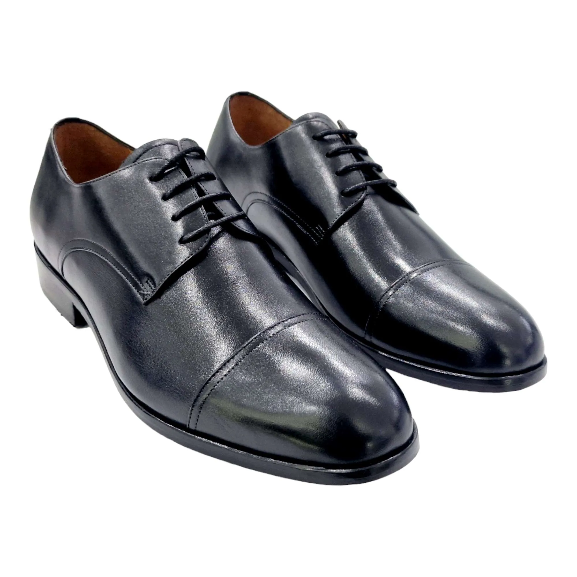 ZAPATOS DE VESTIR HOMBRE BLUCHER CON PUNTERA NEGRO
