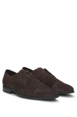Zapatos Derby de ante con puntera