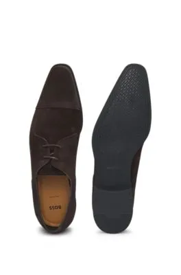 Zapatos Derby de ante con puntera