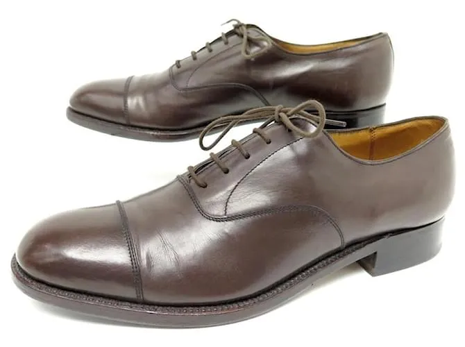 ZAPATOS JM WESTON 300 Richelieu 7D 41 zapatos de cuero marrón Castaño 