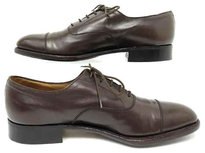 ZAPATOS JM WESTON 300 Richelieu 7D 41 zapatos de cuero marrón Castaño 