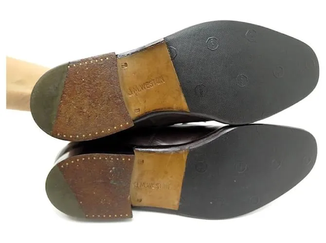 ZAPATOS JM WESTON 300 Richelieu 7D 41 zapatos de cuero marrón Castaño 