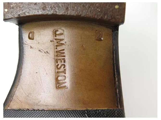 ZAPATOS JM WESTON 300 Richelieu 7D 41 zapatos de cuero marrón Castaño 