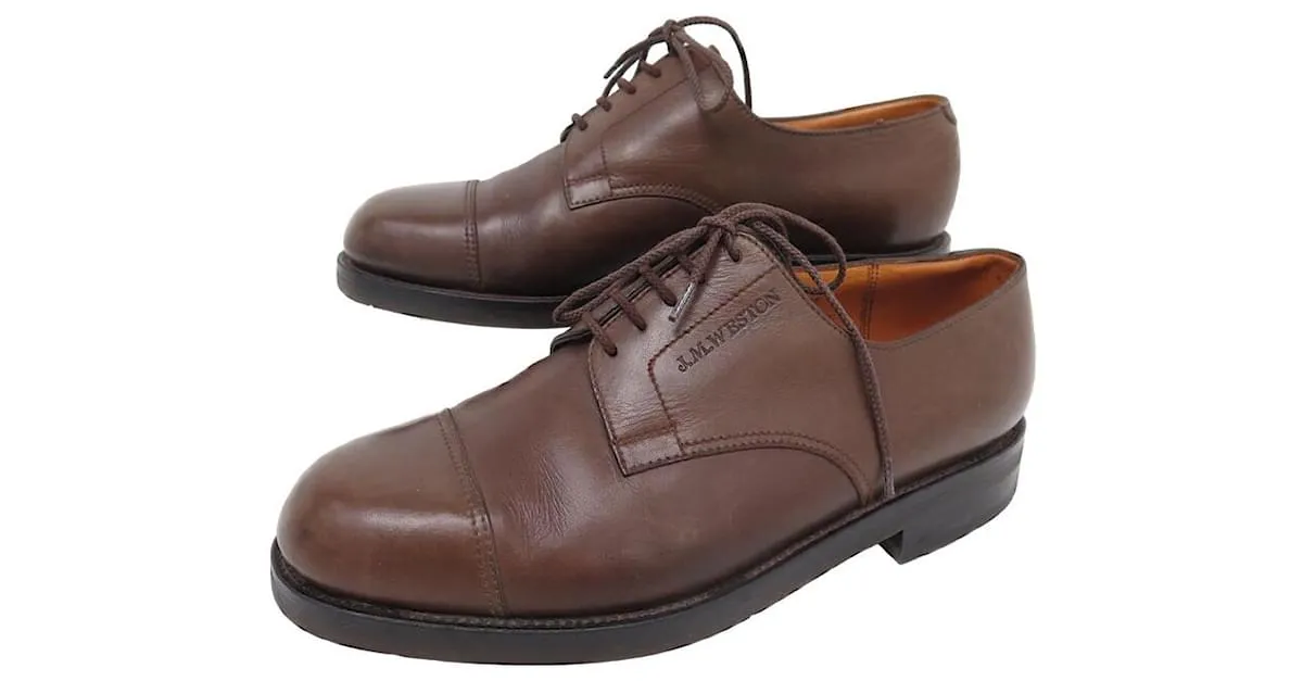 ZAPATOS JM WESTON 541 7.5E 41.5 ZAPATO DERBY PUNTERA DERECHA EN PIEL MARRÓN Castaño 